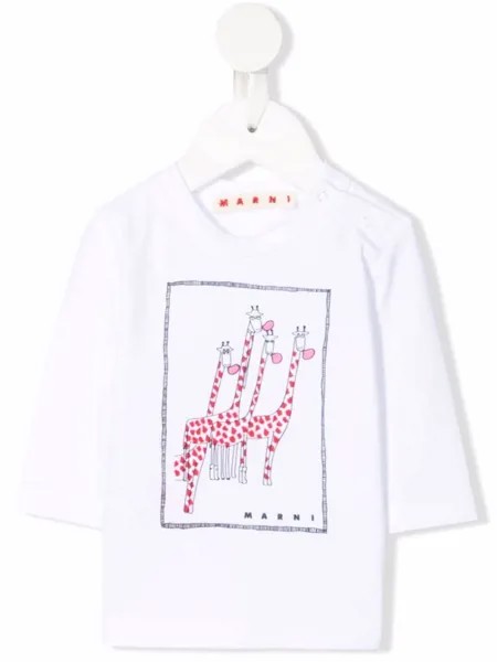 Marni Kids футболка с принтом