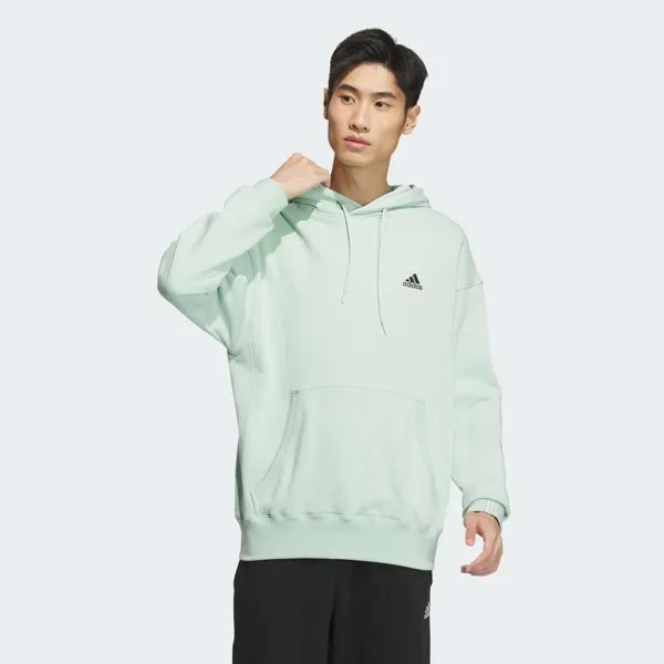 Парка Adidas Essentials Plus Loose Fit Small Logo French Terry Pullover Hoodie, цвет Linen Green