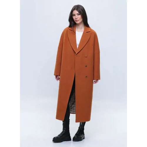 Пальто КАЛЯЕВ, размер 48, оранжевый