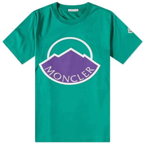 Moncler Футболка с большим логотипом, зеленый