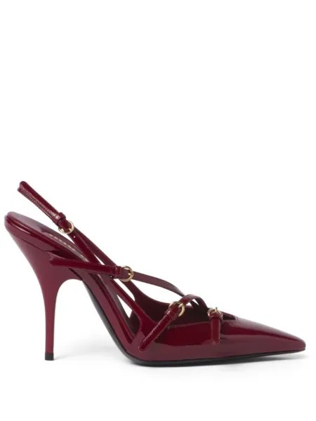 Miu Miu туфли с ремешком на пятке, красный