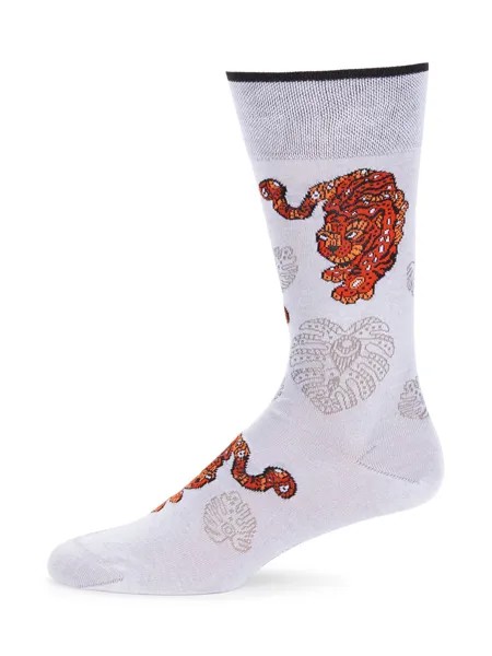 Носки из хлопка тигрового цвета Marcoliani, серый