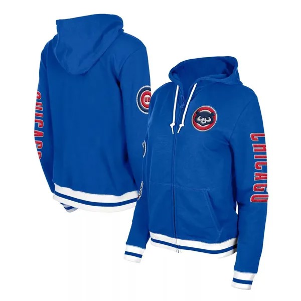 Женская толстовка с капюшоном и молнией во всю длину New Era Blue Chicago Cubs Elite New Era