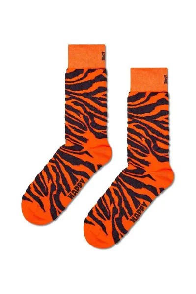 Пушистый носок с зеброй Happy Socks, оранжевый