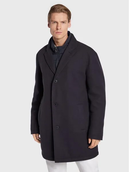 Переходное пальто стандартного кроя Pierre Cardin, синий