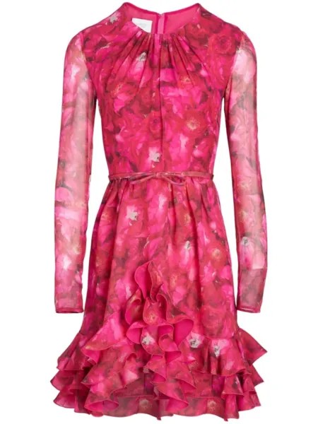Giambattista Valli платье с принтом Rose Mania, розовый