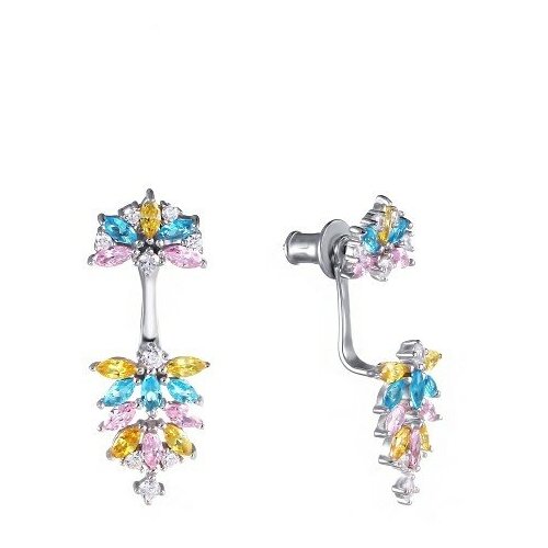Серьги ELEMENT47, серебро, 925 проба, фианит
