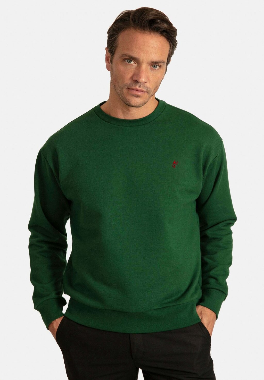 Толстовка HALF OVERSIZE SWEATSHIRT Jacey Quinn, цвет neft green