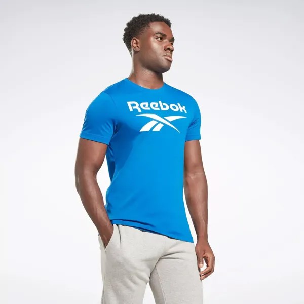 Футболка Identity с большим логотипом Reebok, темно-синий/белый
