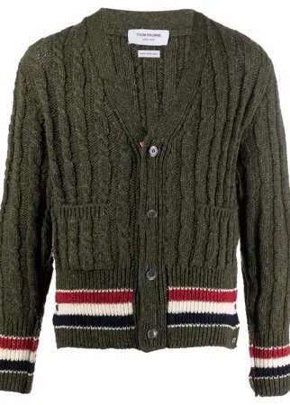 Thom Browne кардиган фактурной вязки с контрастными полосками