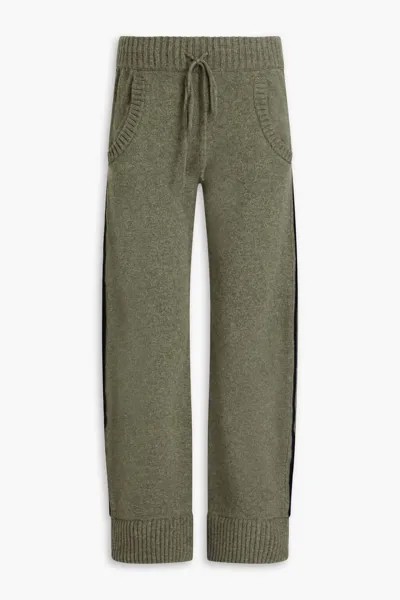 Спортивные брюки из меланжевой шерсти Maison Margiela, армейский зеленый