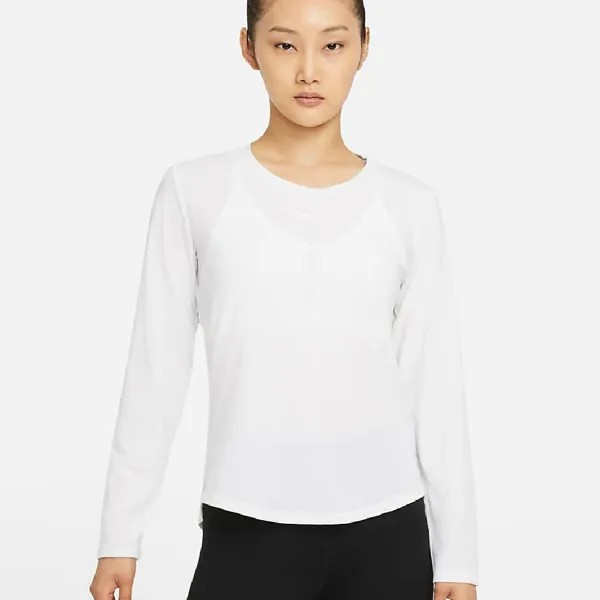 Лонгслив Nike Dri-FIT One Luxe Women's Standard Fit, белый