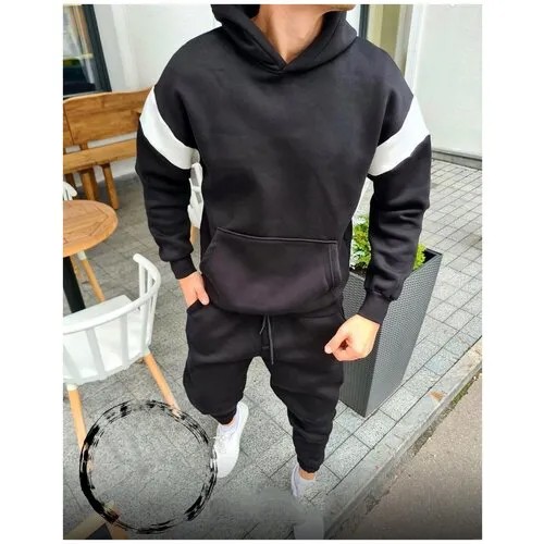 Костюм спортивный Jools Fashion мужской спортивный летний, размер 56, черный