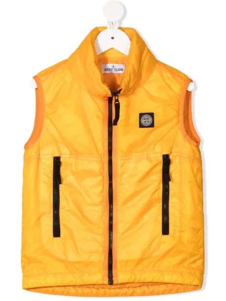 Stone Island Junior жилет с нашивкой-логотипом