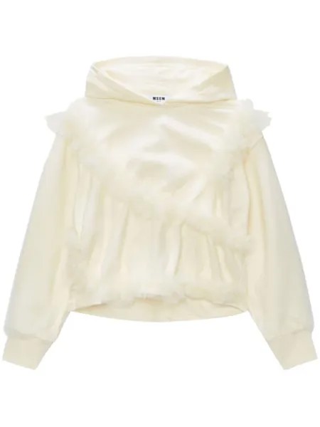 MSGM худи с оборками, нейтральный цвет