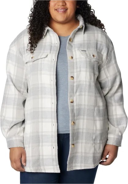 Рубашка Columbia Plus Size Calico Basin Shirt Jacket, цвет Sea Salt Buffalo Ombre