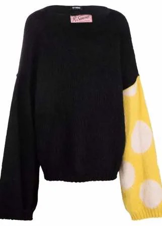 Raf Simons джемпер с контрастным рукавом