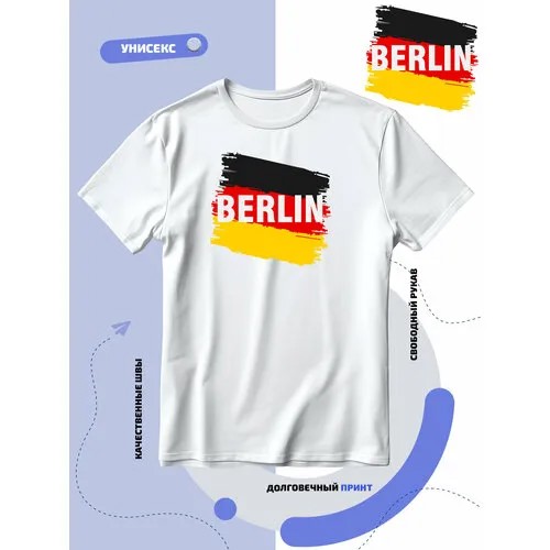 Футболка SMAIL-P флаг Германии с надписью Berlin-Берлин, размер 8XL, белый