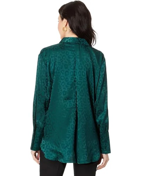 Блуза Vince Camuto V-Neck Double Layer Hem Blouse, золотой