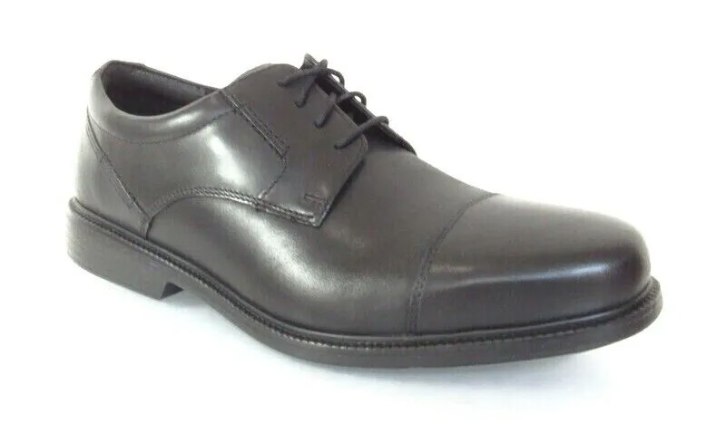 ROCKPORT CHARLESROAD Мужские черные кожаные легкие модельные туфли с открытым носком V80556