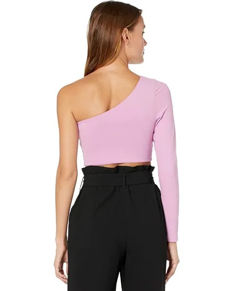 Топ Susana Monaco One Shoulder Crop Top, цвет Pansy