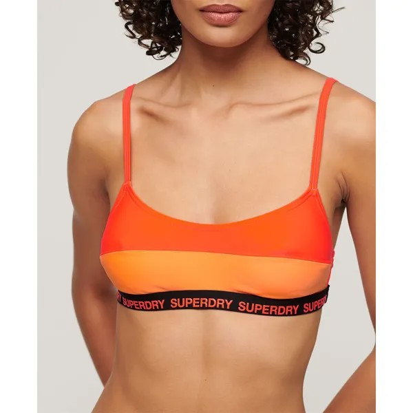 Топ бикини Superdry Elastic Bralette, оранжевый