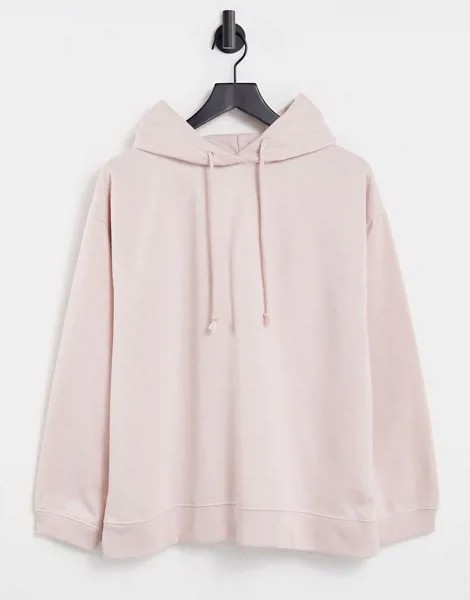 Бледно-розовый оversized-худи Topshop-Розовый цвет