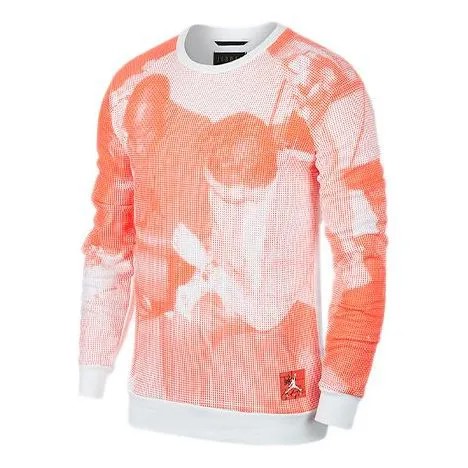 Толстовка Air Jordan Fleece Printing Round Neck Orange, оранжевый