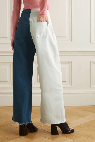 MARQUES' ALMEIDA Двухцветные органические джинсы-бойфренды с высокой посадкой, деним