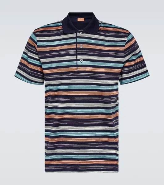 Рубашка-поло из хлопка в полоску Missoni, разноцветный