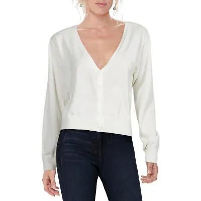 Gilli Женская белая текстурированная укороченная рубашка на пуговицах L BHFO 0463