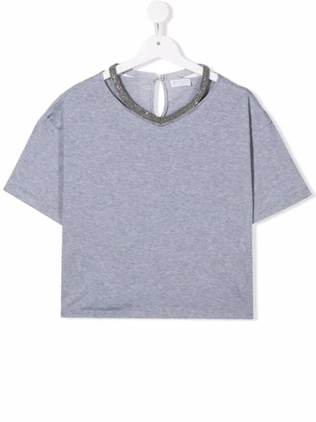 Brunello Cucinelli Kids футболка с контрастным воротником