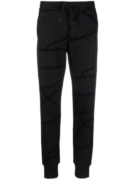Versace Jeans Couture спортивные брюки с принтом, черный