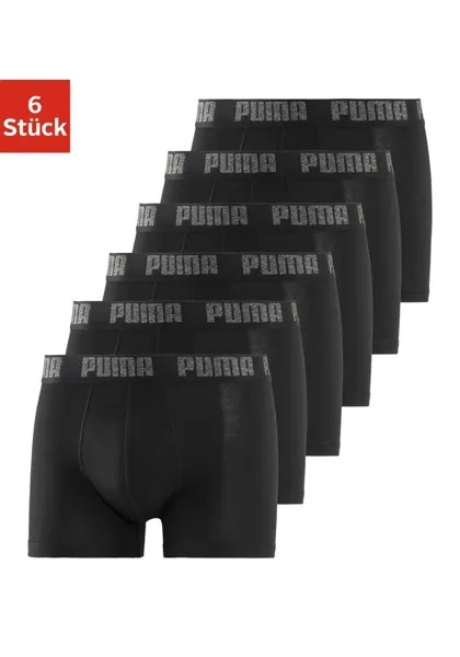 Боксёры PUMA (6 шт.), с удобным поясом, черный