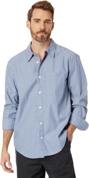 Рубашка Madewell Poplin Easy Long-Sleeve Shirt in Stripe, цвет Bold Blue Bistripe