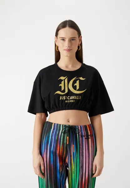 Футболка с принтом LOGO GOTHIC Just Cavalli, черный