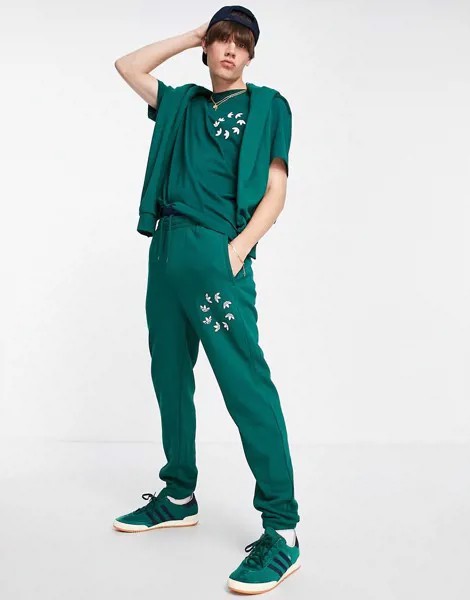 Зеленые джоггеры с логотипом adidas Originals adicolor-Зеленый цвет