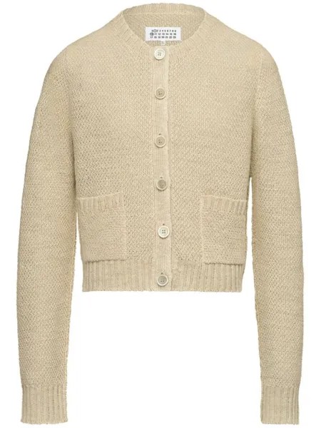 Maison Margiela кардиган с круглым вырезом, нейтральный цвет