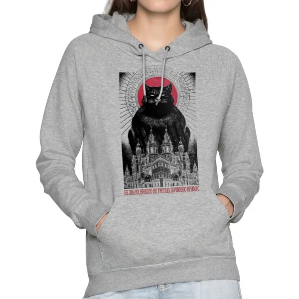Толстовка Dream Shirts, силуэт прямой, средней длины, трикотажная, размер 48, серый