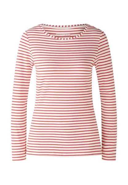 Футболка Oui Langarm SUMIKO elastische Cotton Modalmischung, белый