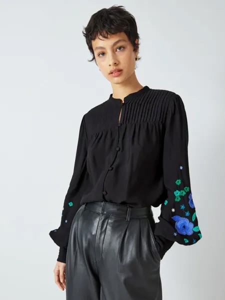 Блуза Harry с цветочной вышивкой и объемными рукавами Fabienne Chapot, черный
