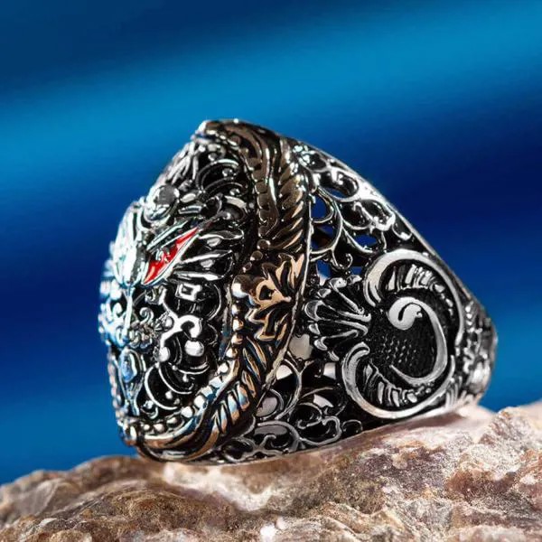 Оттоманское кольцо с изображением герба оружия, Мужская историческая бижутерия, серебряные подарки для ее качества, стильное, очаровательн...