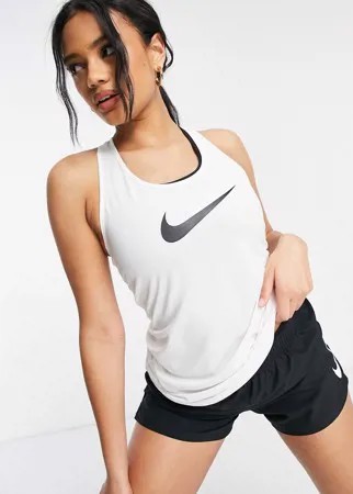 Белая майка с логотипом-галочкой Nike Training Dry-Белый
