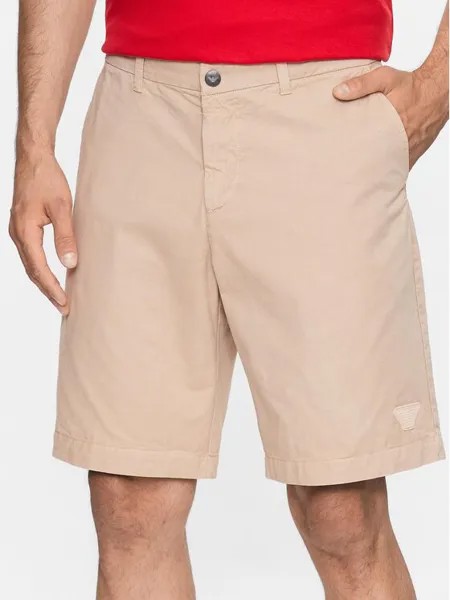 Тканевые шорты стандартного кроя Emporio Armani Underwear, бежевый