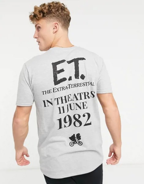 Oversized-футболка с принтом E.T-Серый