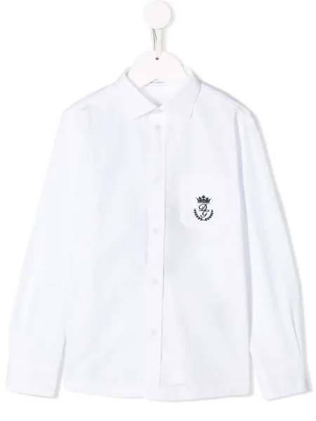 Dolce & Gabbana Kids рубашка с вышитым логотипом