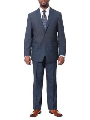 Мужской костюм стандартного кроя Prontomoda из 100% мериносовой шерсти темно-синего цвета
