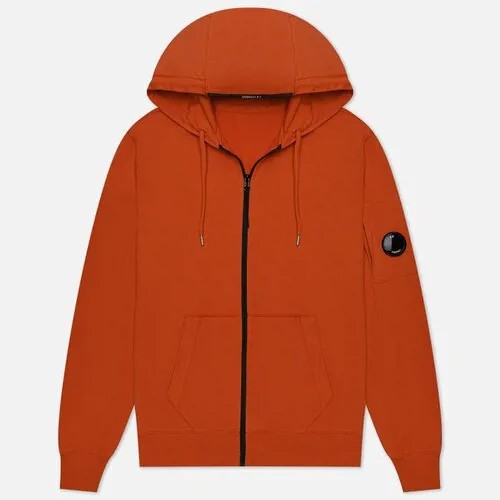 Мужская толстовка C.P. Company Light Fleece Zipped Grament Dyed Hoodie оранжевый, Размер M