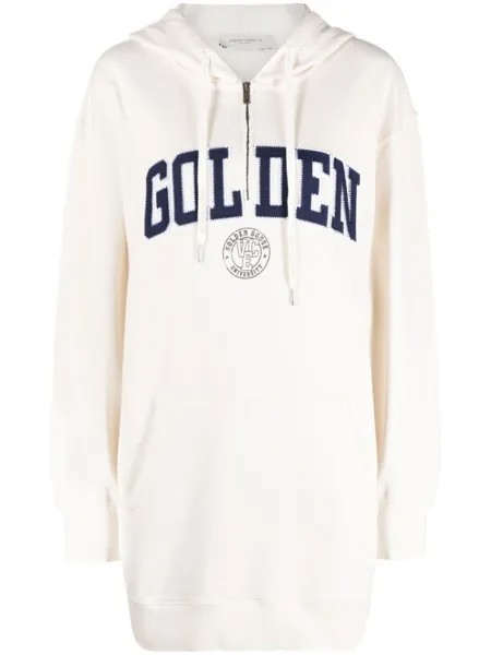 Golden Goose платье-худи с логотипом, нейтральный цвет