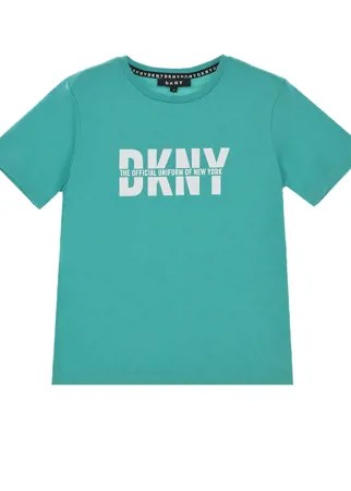 Бирюзовая футболка с коротким рукавом DKNY детская